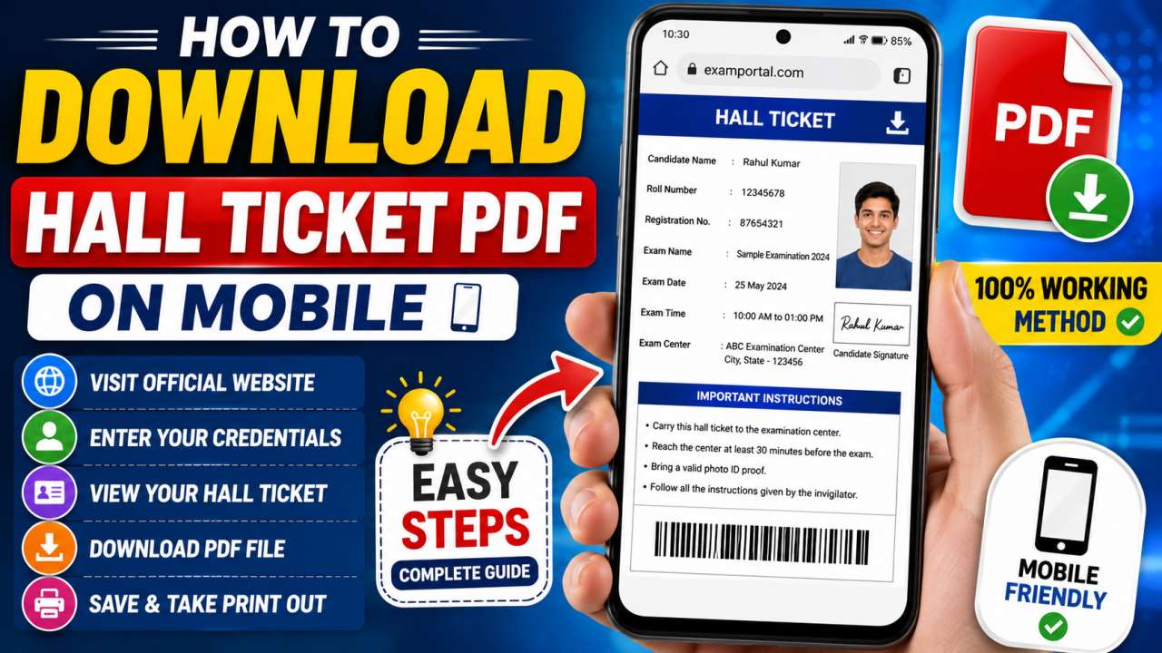 How to Download Hall Ticket PDF on Mobile