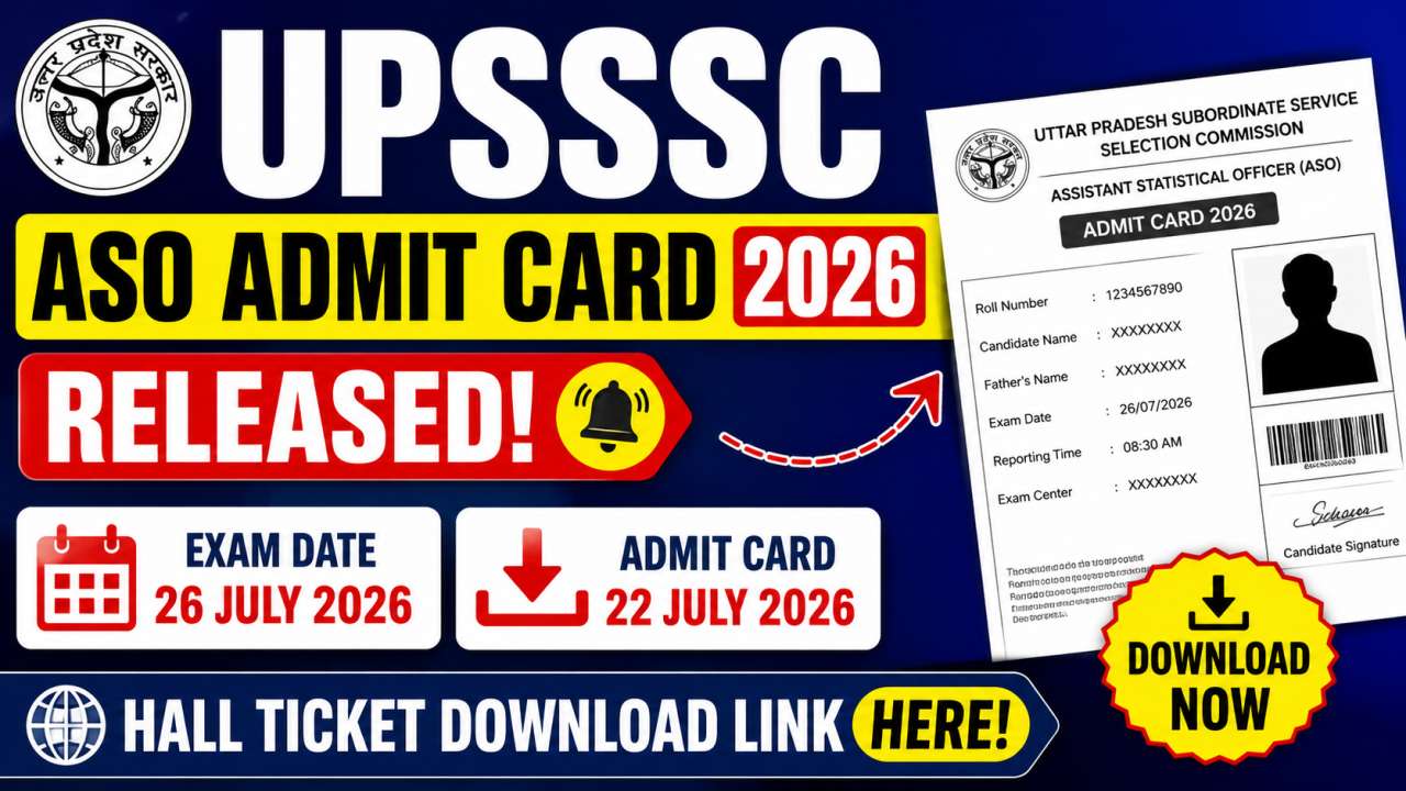 UPSSSC Assistant Statistical Officer ASO Admit Card